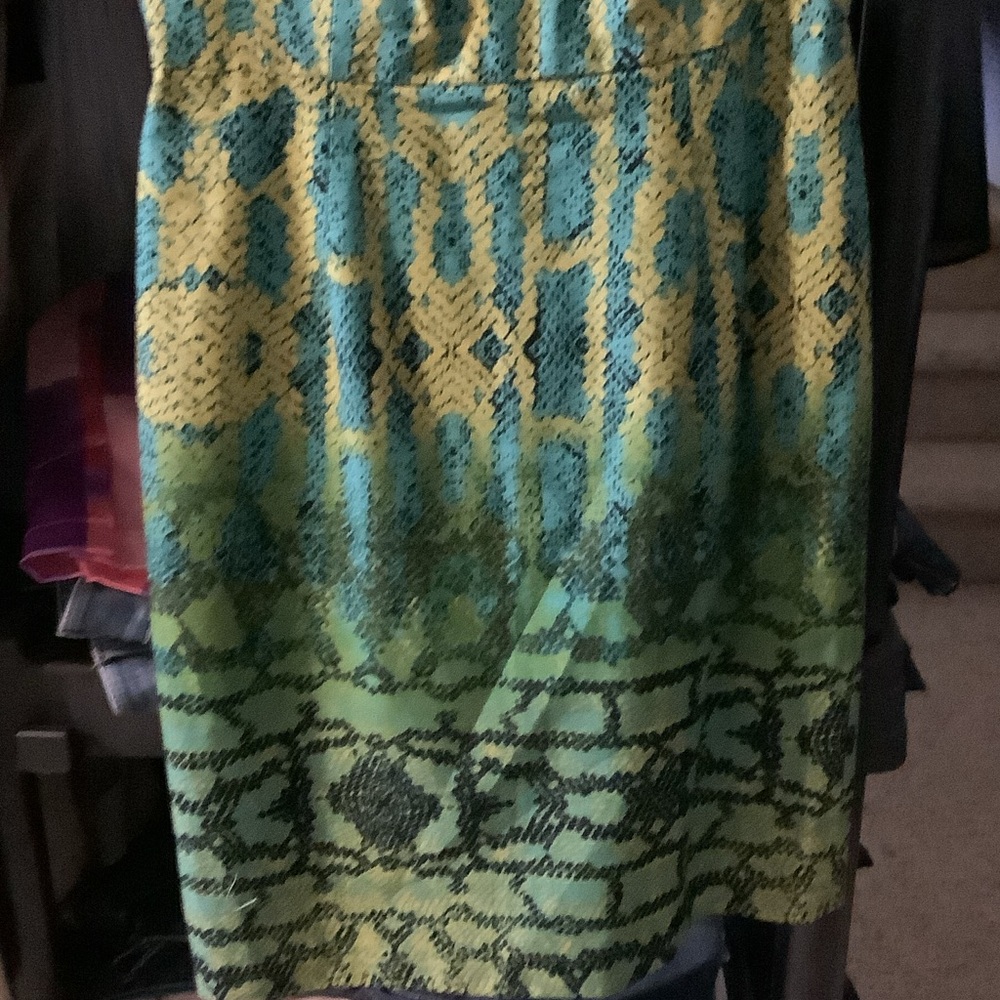 Muse Green and Yellow Patterned Mini Dress - Picture 4 of 6